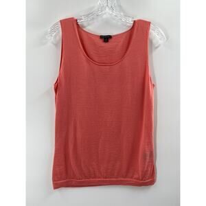 Lafayette 148 NY Women’s Sleeveless Wool Tank Coral Lightweight Size Medium
